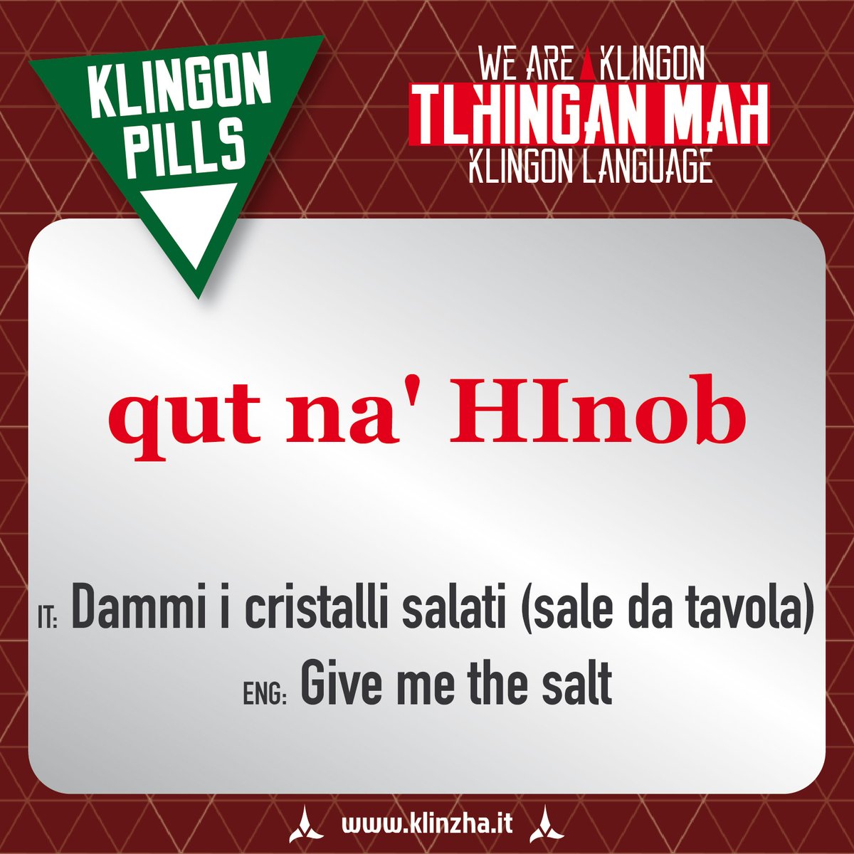 ItalianKlinzha's tweet photo. A tavola con dei klingon è bene sapere come chiedere educatamente il sale #klingon #klingonlanguage #klingonempire #klinzha #iks #StarTrek #klingonpills #howdoyousayit #trekkers #geek #nerdlife #ilovestartrek #startrekfamily #StarTrekFans https://t.co/9sYlc0Z115