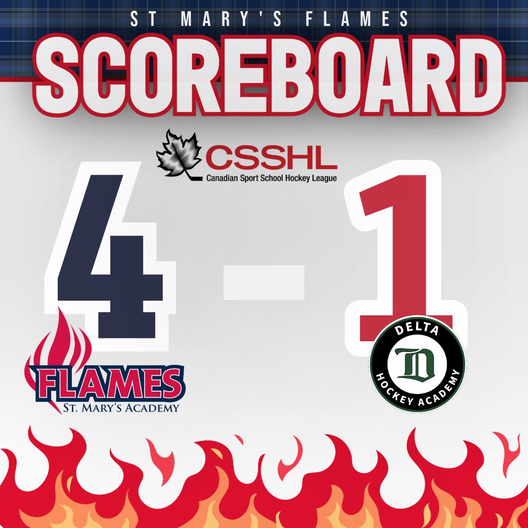 Mark that W for the 🔥Flames🔥!!! Great game ladies!! #smaflamesprep #csshl

🚨J Curle

🚨M Nicol
🍏C Falloon

🚨P Henwood
🍏 R Kartusch

🚨C Falloon

🛑S Coutu