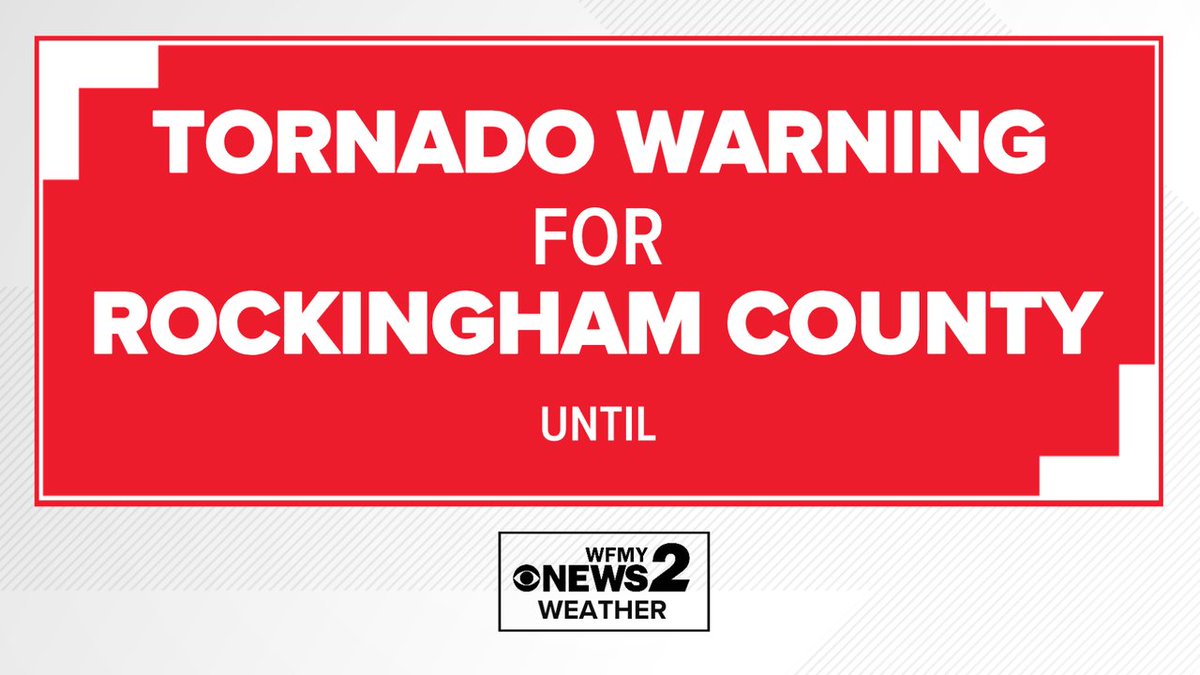NEW: A Tornado Warning has been issued for Rockingham County. Seek shelter! Details and Live coverage at WFMYNews2.com/watch