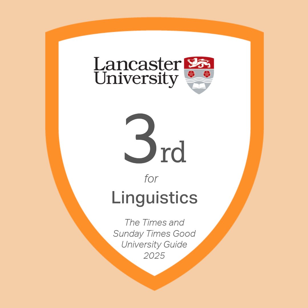 Linguistics and English Language, Lancaster Uni (@lael_lu) on Twitter photo We're delighted to be ranked 3rd for Linguistics in the Times and Sunday Times Good University Guide 2025!
thetimes.com/uk-university-… We're delighted to be ranked 3rd for Linguistics in the Times and Sunday Times Good University Guide 2025!
thetimes.com/uk-university-…
