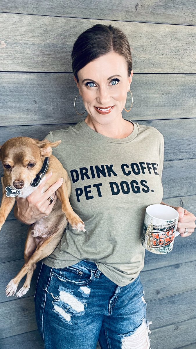 GeorgetteAllen's tweet photo. It’s National Coffee Day. ☕️ How are you celebrating this important holiday? I’ll be drinking coffee and petting dogs in my new t-shirt. 😁 #NationalCoffeeDay https://t.co/v8q8ysfhhG