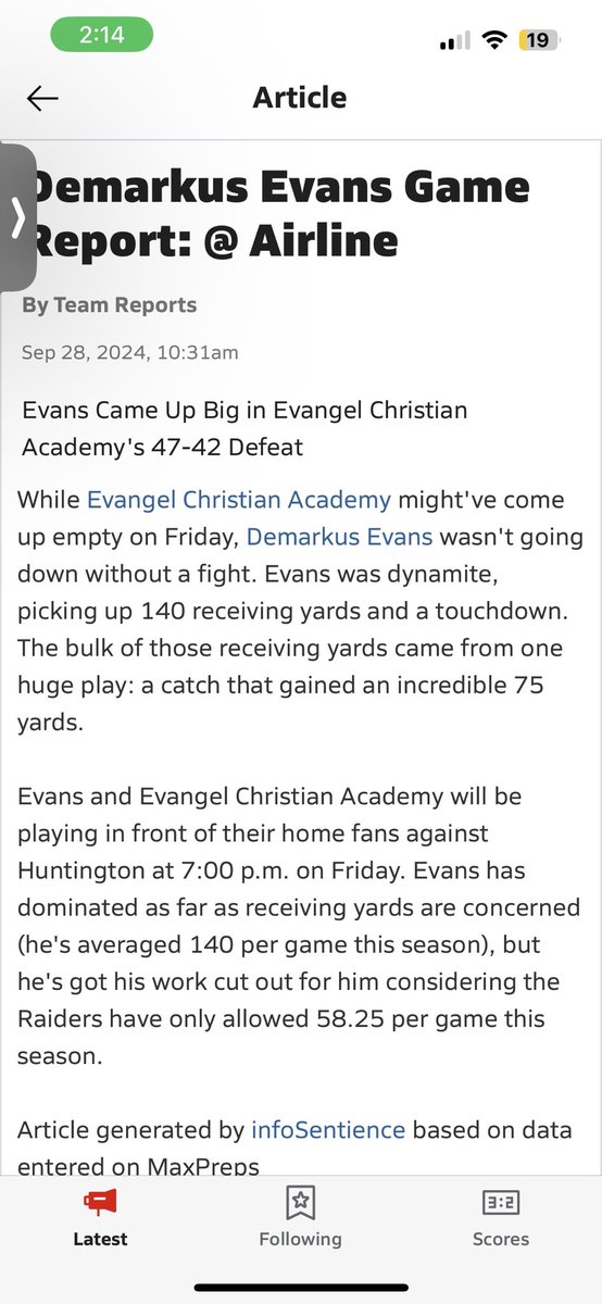 DeMarkus Evans (@evansdemarkus) on Twitter photo Blessed to be named player of the game , all glory to God! <a href="/CoachHouston4/">Shaun Houston</a> <a href="/NP_Recruiting/">National Pros Recruiting</a> <a href="/PrepRedzone/">Prep Redzone 🏈</a> <a href="/KramerHagan/">Kramer Hagan</a> <a href="/evangelfootball/">Evangel Football</a> Blessed to be named player of the game , all glory to God! <a href="/CoachHouston4/">Shaun Houston</a> <a href="/NP_Recruiting/">National Pros Recruiting</a> <a href="/PrepRedzone/">Prep Redzone 🏈</a> <a href="/KramerHagan/">Kramer Hagan</a> <a href="/evangelfootball/">Evangel Football</a>