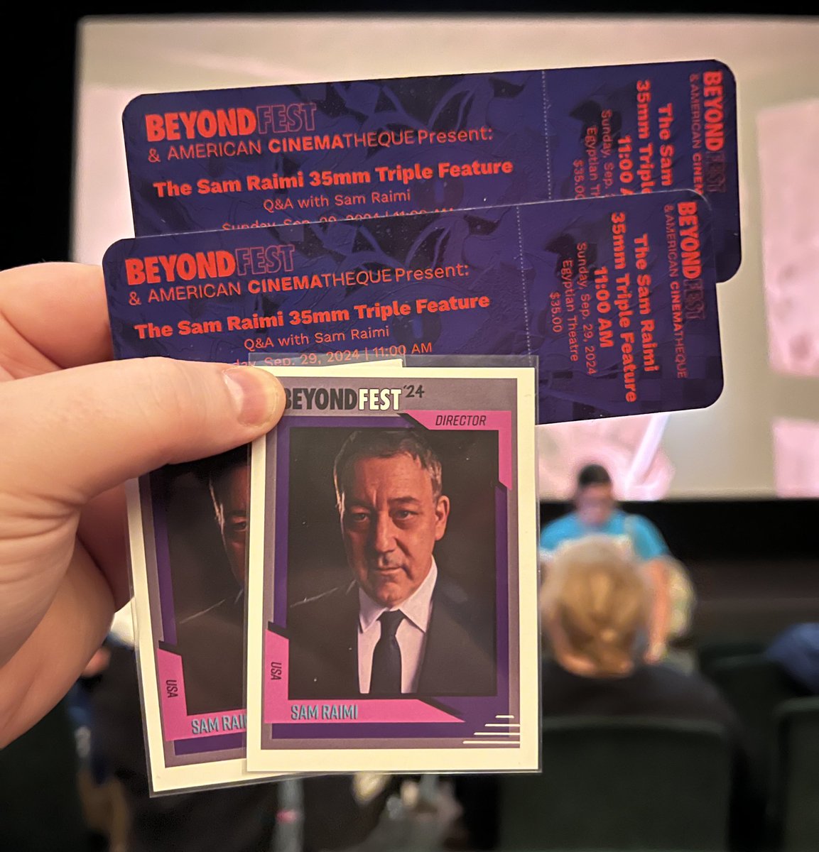 lolodrummer's tweet image. Another wonderful day for @BeyondFest kicking off the #SamRaimi 35mm Triple Feature of #Darkman #TheQuickAndTheDead and #DragMeToHell @am_cinematheque @EgyptianLA