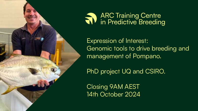 📢One week left to submit your EOI for a PhD project that will develop and deploy genomic tools to drive breeding and management of Pompano. 

shorturl.at/c8H8z