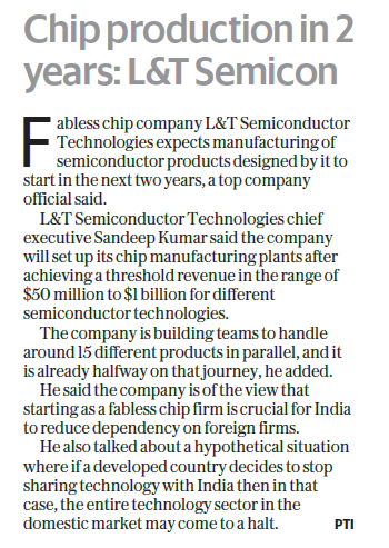 Fabless, Fab, OSAT - India needs all parts of the Semicon value chain.