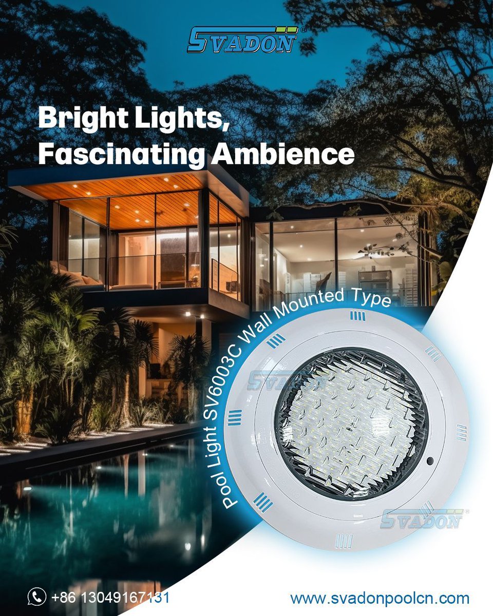 Svadonpool4709's tweet photo. Svadon Pool Light SV6003C
Wall-mounted type underwater pool light for Concrete Pool.
① Waterproof plastic shell
② IP68 grade waterproof function
③ Single color/RGB color are available 

#swimmingpoollight #wallmountedtypepoollight #underwaterlight #ledpoollights #piscinalight https://t.co/7wJDMDlY9a