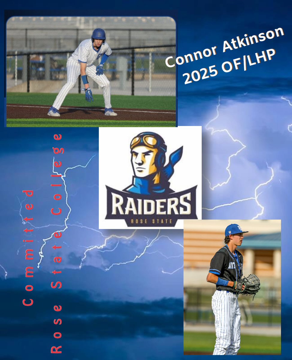 Connor Atkinson (@leftylifestyle9) on Twitter photo I am happy to say that I will be continuing my academic and athletic career at <a href="/RSC_Baseball/">Rose State College Baseball</a>. I would like to thank God for all he has done for me. I would also like to thank my family, coaches, and teammates for pushing and supporting me throughout my journey. <a href="/amcguire19/">Andrew McGuire</a> I am happy to say that I will be continuing my academic and athletic career at <a href="/RSC_Baseball/">Rose State College Baseball</a>. I would like to thank God for all he has done for me. I would also like to thank my family, coaches, and teammates for pushing and supporting me throughout my journey. <a href="/amcguire19/">Andrew McGuire</a>
