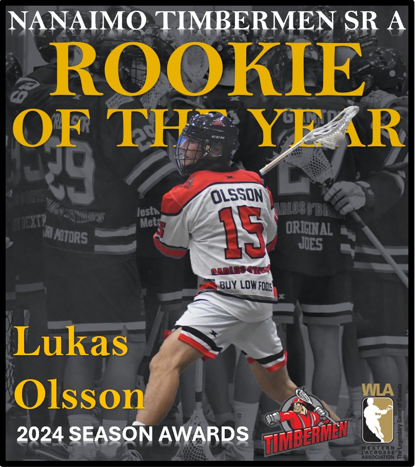 Nanaimo Senior A Timbermen (@tmenlax) on Twitter photo Your Nanaimo Timbermen are happy to award 2024 Rookie of the Year to Lukas Olsson. Good work Lukas! #GoTmen <a href="/WLALacrosse/">Western Lacrosse Association</a> Your Nanaimo Timbermen are happy to award 2024 Rookie of the Year to Lukas Olsson. Good work Lukas! #GoTmen <a href="/WLALacrosse/">Western Lacrosse Association</a>