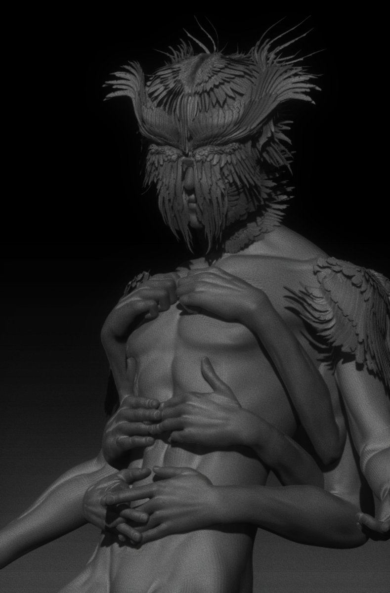 Today's WIP - Daz3D posing with continued modeling and sculpting in zbrush ✨️

what's everyone else working on rn? 👀