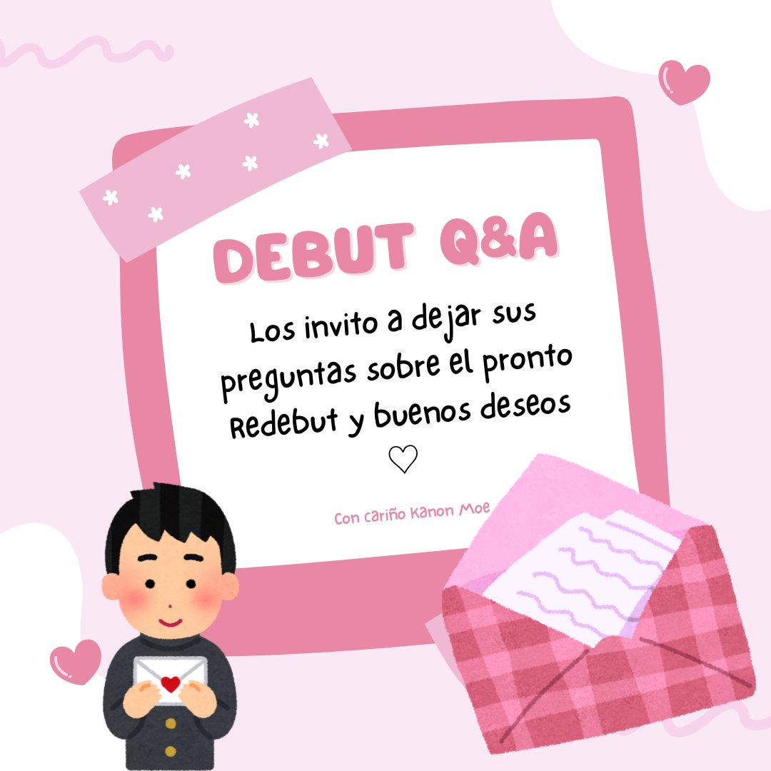 _MoeKanon_'s tweet image. ♡ DEBUT Q&amp;amp;A ♡
Acepto preguntitas y mensajes que estaré leyendo en el Redebut y al día siguiente en:

♡ Discord: shorturl.at/9WsZH (público)
♡ Comentarios de este Post (público)
♡ Marshmellow: shorturl.at/nbcLh (secreto)

Los quiero muchísimo, gracias por todo ♡