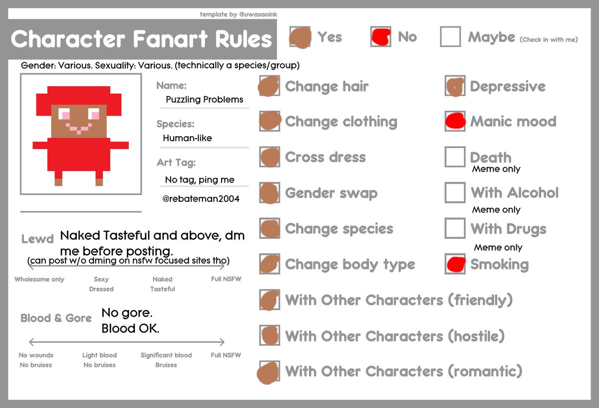 rebateman2004's tweet photo. OC fan art rules (template by @UwasaOink ) https://t.co/Jrqn56y7sZ