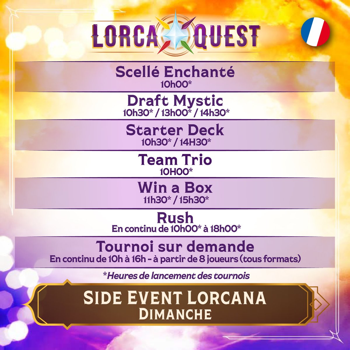 Et on en profite pour vous redonner le programme des sides events pour les 2 jours ! ! 🔥🔥 On a vraiment hâte de vous retrouver dans quelques jours !