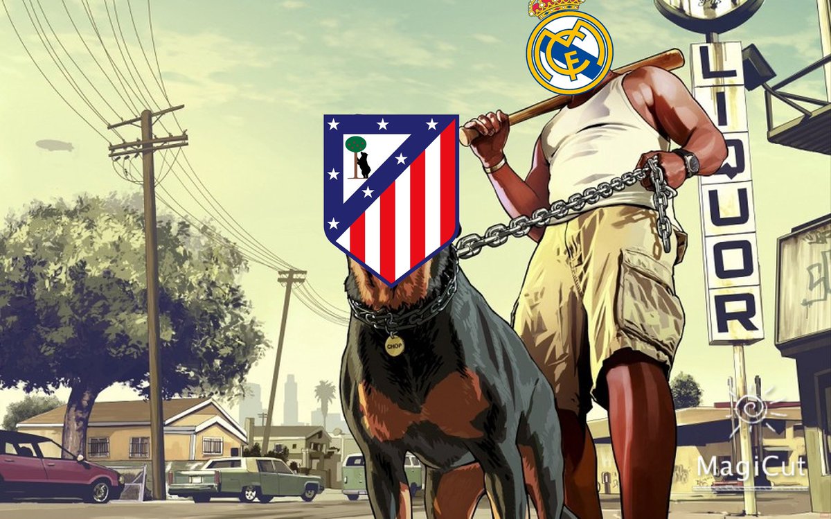 _agl19's tweet photo. Definición gráfica de la rivalidad Atleti-Real Madrid (da igual en qué momento veas la foto) https://t.co/V5ORxaOabX