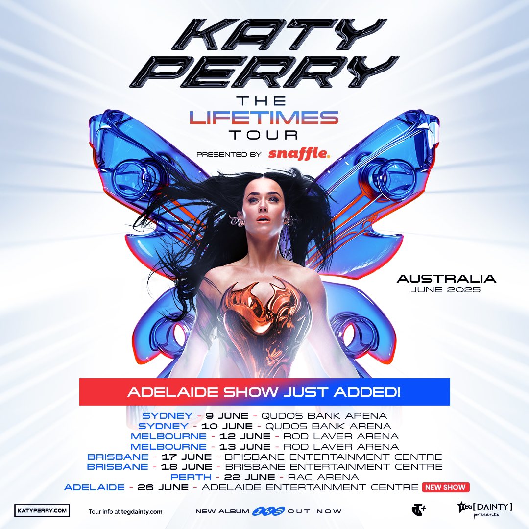 I heard you loud and clear 👂🏻Adelaide, I got you! 

Tickets on sale TOMORROW for June 26th on THE LIFETIMES TOUR 🦋
