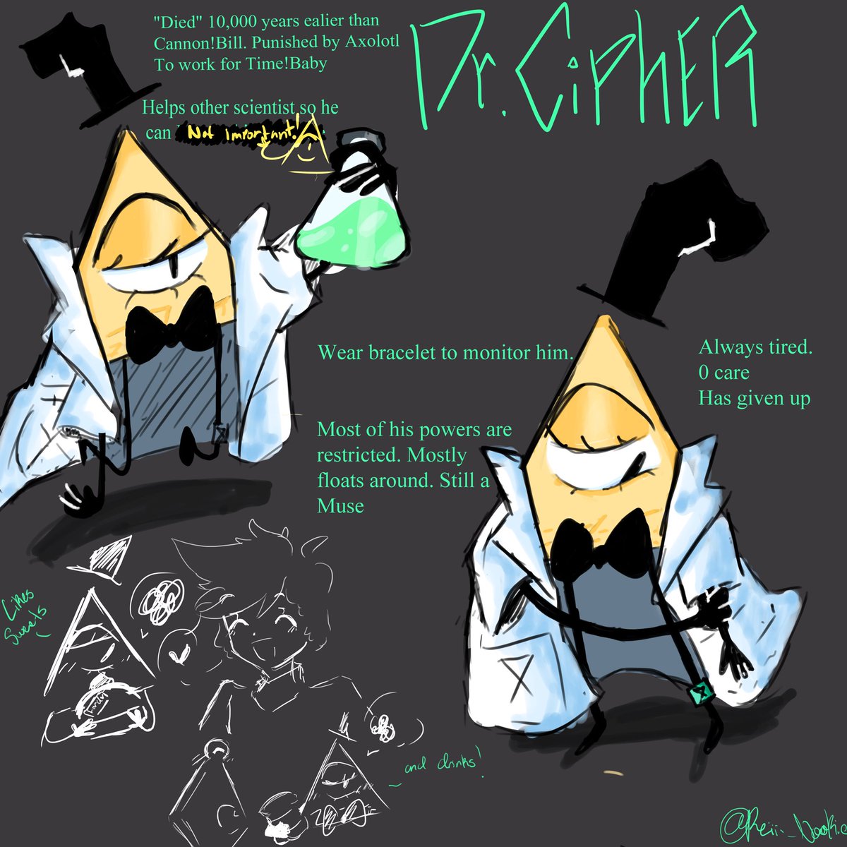 reiii_nookie's tweet image. Dr Cipher! Scientist AU

#Billcipher #GravityFallsAU #gravityfall #Kryptbill #BillFord