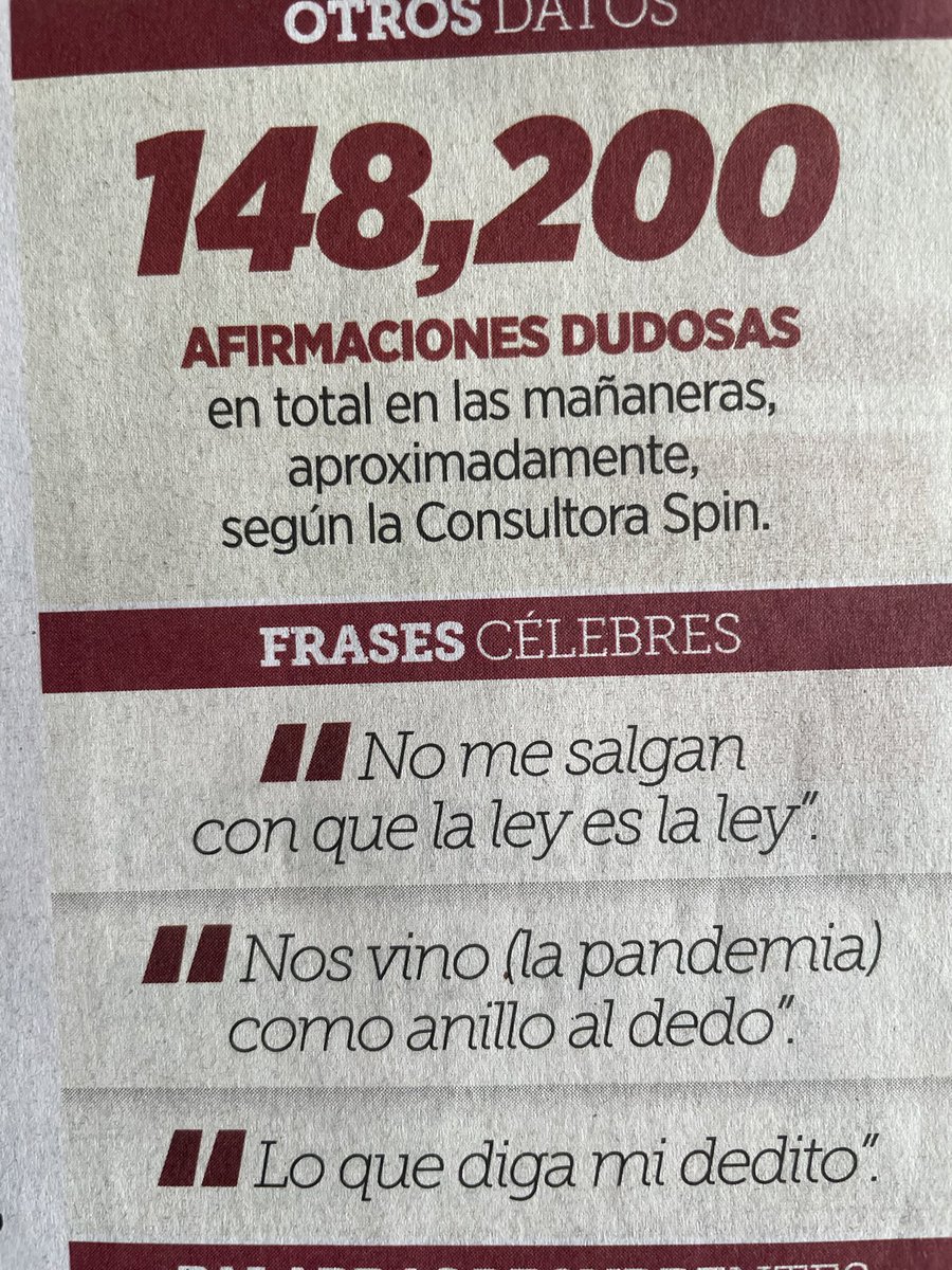 ferbelaunzaran's tweet photo. ¿Cuántas mentiras dijo @lopezobrador_ en sus mañaneras?

148,200 (ciento cuarenta y ocho mil doscientas).

Es, por mucho, el mandatario más mentiroso del planeta.

En algo tenía que hacer historia👇 https://t.co/Ytr0E4fy5S