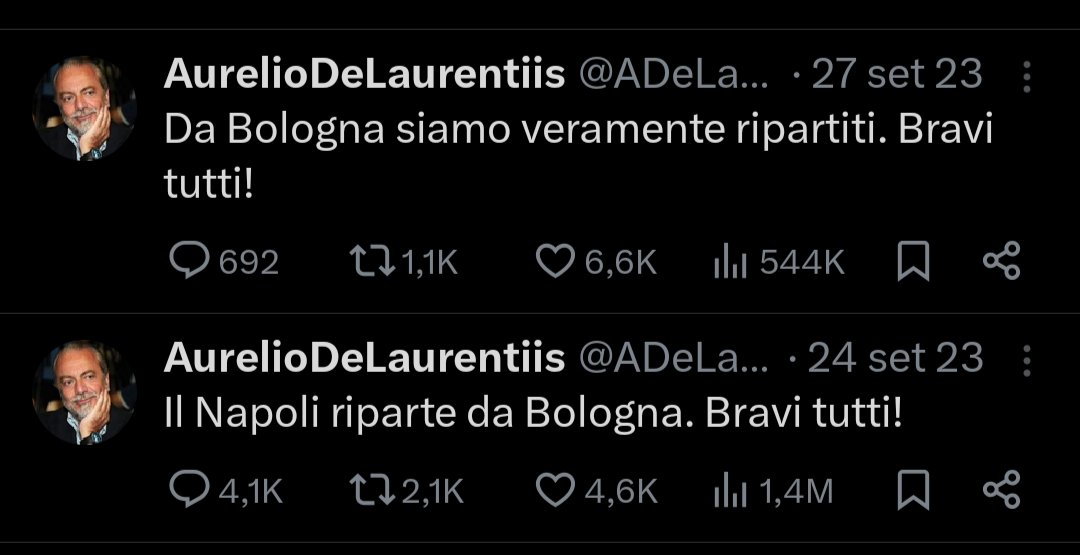 pitooooo27's tweet photo. @ADeLaurentiis Giusto un anno dopo presidente https://t.co/yoQgxeZI4J