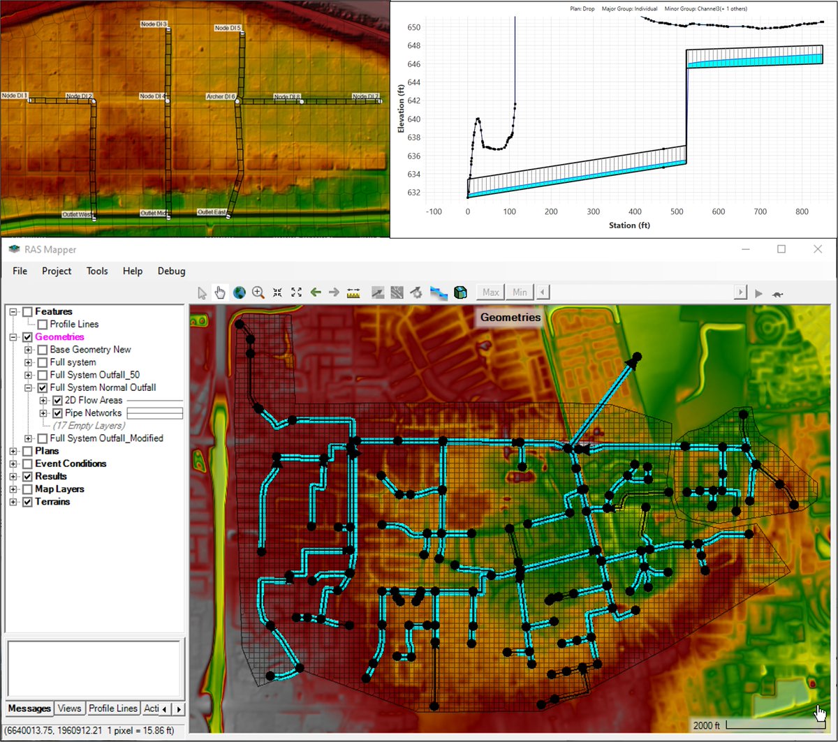Juliohydraulics's tweet photo. 🌊📷 The integration of stormwater pipe modeling into HEC-RAS will offer network creation tools and its integration with 1D / 2D surface elements. Users will achieve a more comprehensive understanding of complex drainage networks. (Fig:CEIWR-HEC) https://t.co/C78rwtT2oX https://t.co/5EDQpVl9Ze