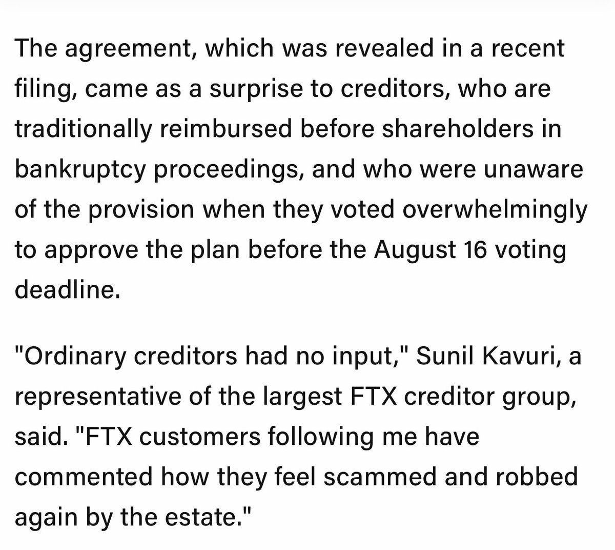 sunil_trades's tweet image. FTX to set aside up to $230 million for shareholders, not creditors, from gov&apos;t forfeiture proceeds

theblock.co/post/318589/ft…