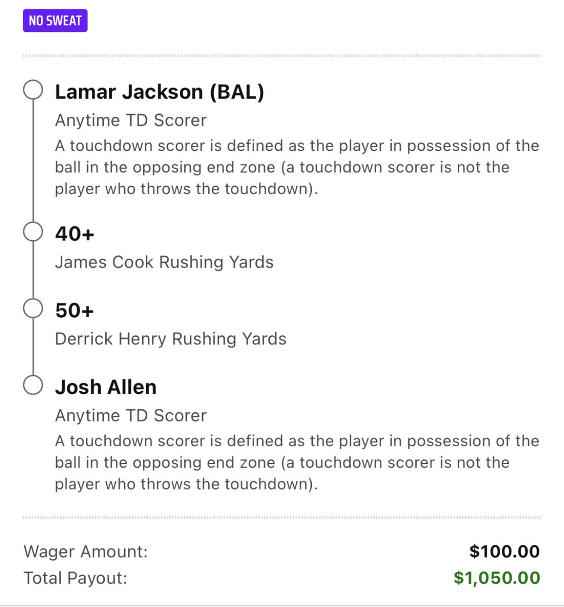 🏈NO SWEAT PARLAY

LIKE/ RT IF RIDING‼️ 
$100 TO SOMEONE WHOS RIDING LFG🫡

🔗: Dubclub.win/r/AsPicks