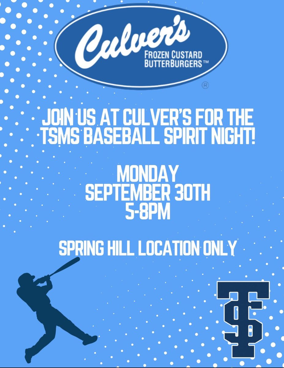 Andrew Hedges (@wcstsmsah) on Twitter photo If you are local and want to help support our <a href="/wcsTSMS/">Jason Loudon</a> baseball team while you dine. Come see us at Culver’s tomorrow from 5-8 at the Spring Hill location! If you are local and want to help support our <a href="/wcsTSMS/">Jason Loudon</a> baseball team while you dine. Come see us at Culver’s tomorrow from 5-8 at the Spring Hill location!