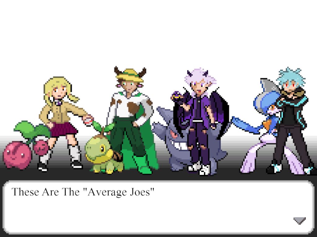 Taga Moresee 👁️🌌 Vtuber | 🦋 (@tagamoresee) on Twitter photo “The Elite 4 are a group of trainers who’s skills are said to be the strongest in their respective region.
They are the ultimate challenge for a pokemon trainer”
“Unfortunately they were too busy to get a hold of so we got these guys instead”
🎨 By the wonderful <a href="/VoltaireVT/">Voltaire Glencoe</a> “The Elite 4 are a group of trainers who’s skills are said to be the strongest in their respective region.
They are the ultimate challenge for a pokemon trainer”
“Unfortunately they were too busy to get a hold of so we got these guys instead”
🎨 By the wonderful <a href="/VoltaireVT/">Voltaire Glencoe</a>