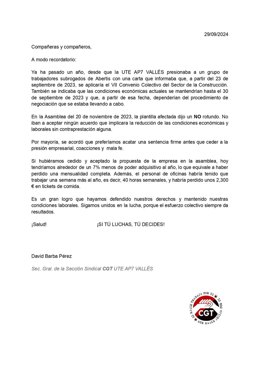 CGT-Conservación de Carreteras COEX Catalunya (@conservacionb4) on Twitter photo 