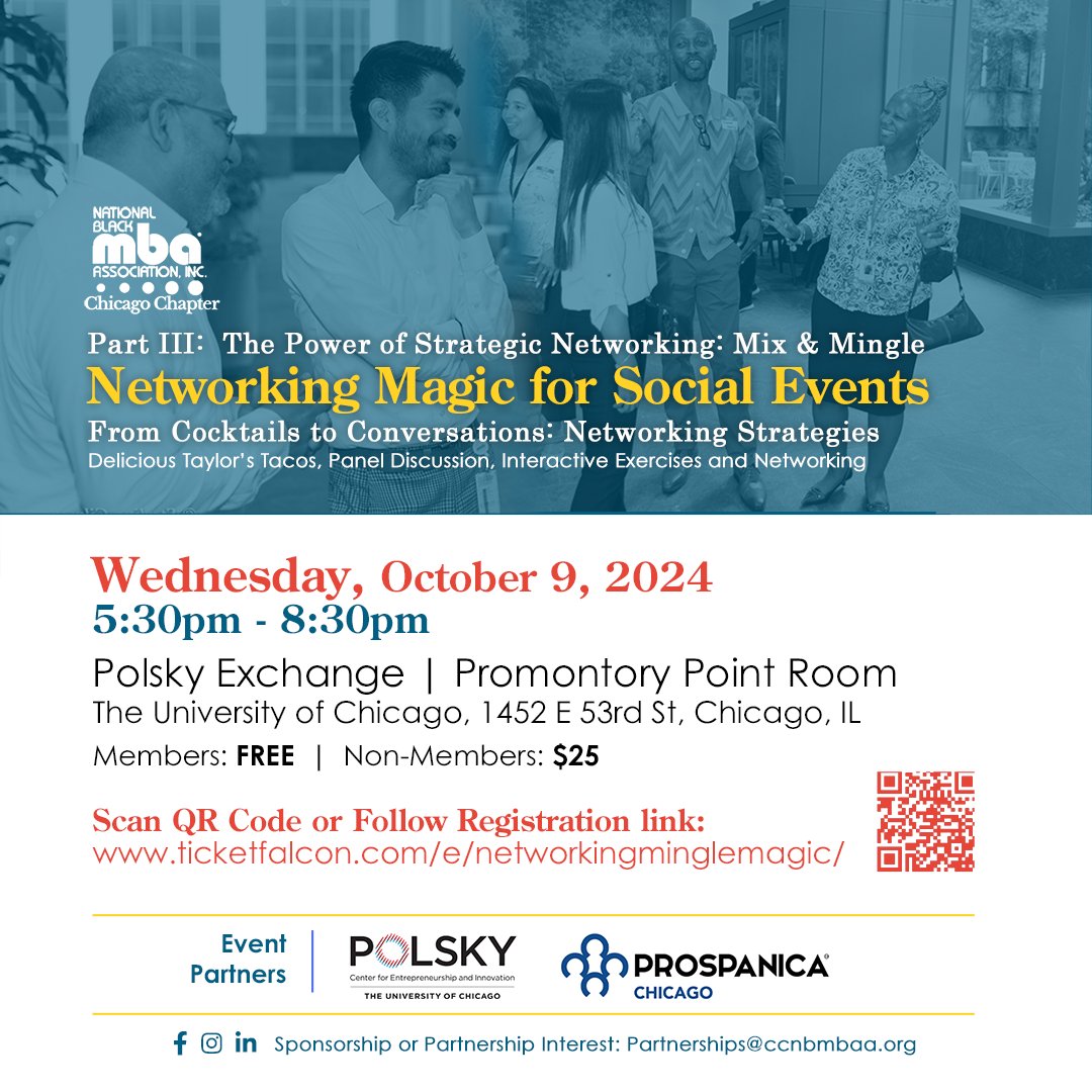 📣 Hello MBA &amp; Business Community 📣

🎉The Power of Strategic Networking: Mix &amp; Mingle🎉
🗓️ October 9th, ⏰5:30p - 8:30p
📍Polsky Exchange North

Click Here to register &amp; learn more.
lnkd.in/gnnnRC3C