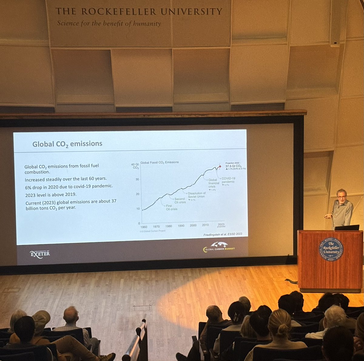 Garth Davies (@garthdavies27) on Twitter photo Fitting end to #ClimateWeekNYC with Prof. Pierre Friedlingstein <a href="/PFriedling/">Pierre Friedlingstein</a> who leads the annual Global Carbon Budget - the ultimate test of effective climate action.
Pierre gave a brilliant talk <a href="/RockefellerUniv/">Rockefeller University</a> to an audience from across the generations. The carbon budget Fitting end to #ClimateWeekNYC with Prof. Pierre Friedlingstein <a href="/PFriedling/">Pierre Friedlingstein</a> who leads the annual Global Carbon Budget - the ultimate test of effective climate action.
Pierre gave a brilliant talk <a href="/RockefellerUniv/">Rockefeller University</a> to an audience from across the generations. The carbon budget