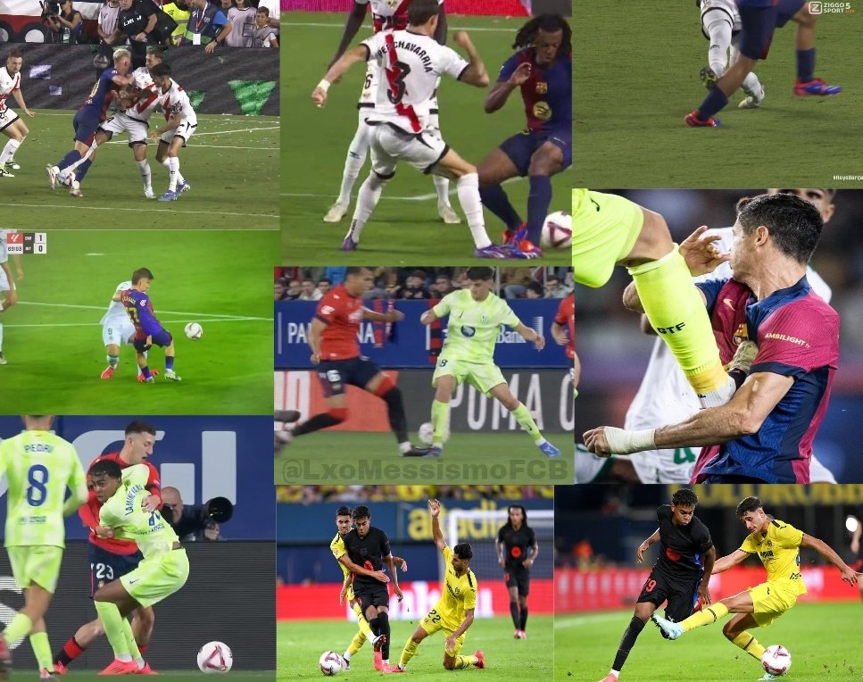 En esta imagen hay:

-Penalti no pitado a Olmo.
-Gol mal anulado por falta inexistente de Koundé.
-Roja perdonada a Pathe Ciss.
-Roja perdonada a Arambarri.
-Penalti y roja perdonada a David Soria.
-Rojas perdonadas a Sergi Cardona e Ilias Akhomach.
-Gol ilegal por falta de