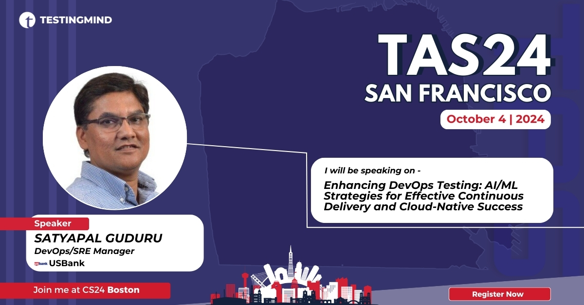 testingmindcon's tweet image. 🚀Join us at the Test Automation Summit in San Francisco on October 4, 2024. Satyapal Guduru from USBank will share how AI/ML strategies contribute to continuous delivery and cloud-native success.
👉 Register now: testingmind.com/event/tas2024/…
#DevOpsTesting #AIInDevOps #MLStrategies