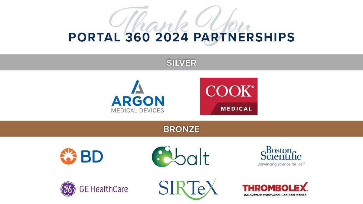Portal 360 Meeting (@portal360mtg) on Twitter photo A big thank you to all of our Industry Partners and Exhibitors for your incredible support at #PORTAL2024!
W.L. Gore, <a href="/amcveritas/">Veritas Association Management</a> <a href="/penumbrainc/">Penumbra, Inc.</a> <a href="/SiemensHealth/">Siemens Healthineers</a> <a href="/ArgonMedical/">Argon Medical</a> <a href="/CookMedical/">Cook Medical</a> <a href="/BDandCo/">BD</a> <a href="/Balt_Group/">Balt</a> <a href="/bostonsci/">Boston Scientific</a> <a href="/GEHealthCare/">GE HealthCare</a> <a href="/SirtexMedical/">Sirtex Medical</a> <a href="/ThrombolexTM/">Thrombolex™</a>
#portal360 A big thank you to all of our Industry Partners and Exhibitors for your incredible support at #PORTAL2024!
W.L. Gore, <a href="/amcveritas/">Veritas Association Management</a> <a href="/penumbrainc/">Penumbra, Inc.</a> <a href="/SiemensHealth/">Siemens Healthineers</a> <a href="/ArgonMedical/">Argon Medical</a> <a href="/CookMedical/">Cook Medical</a> <a href="/BDandCo/">BD</a> <a href="/Balt_Group/">Balt</a> <a href="/bostonsci/">Boston Scientific</a> <a href="/GEHealthCare/">GE HealthCare</a> <a href="/SirtexMedical/">Sirtex Medical</a> <a href="/ThrombolexTM/">Thrombolex™</a>
#portal360