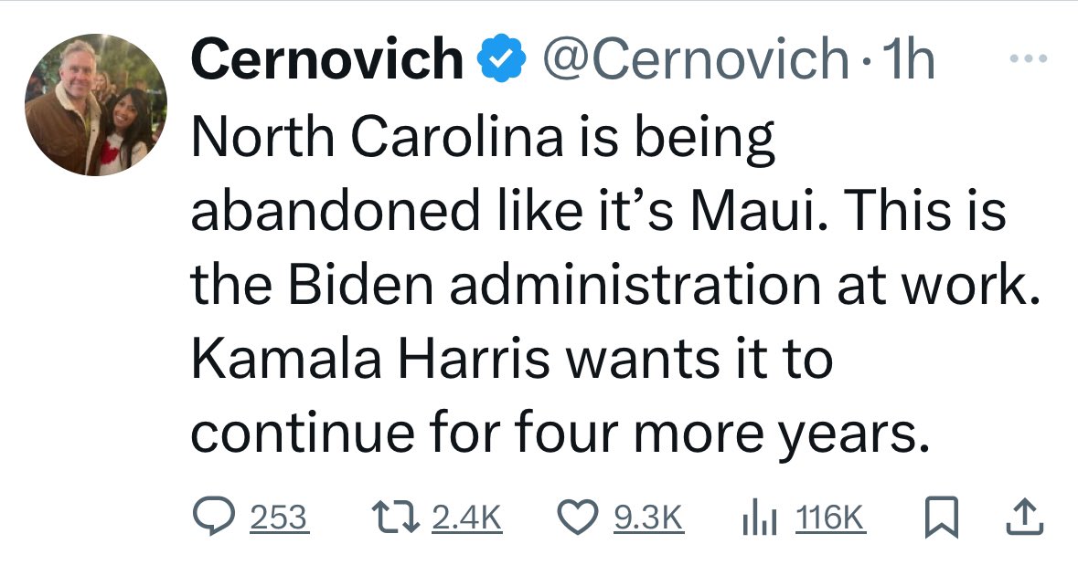 cturnbull1968's tweet image. There are search and rescue teams from 19 different states and the federal government in North Carolina right now. 

There’s never been a tragedy that Republicans didn’t love. Don’t let them gaslight you into thinking nothing is being done to help victims.