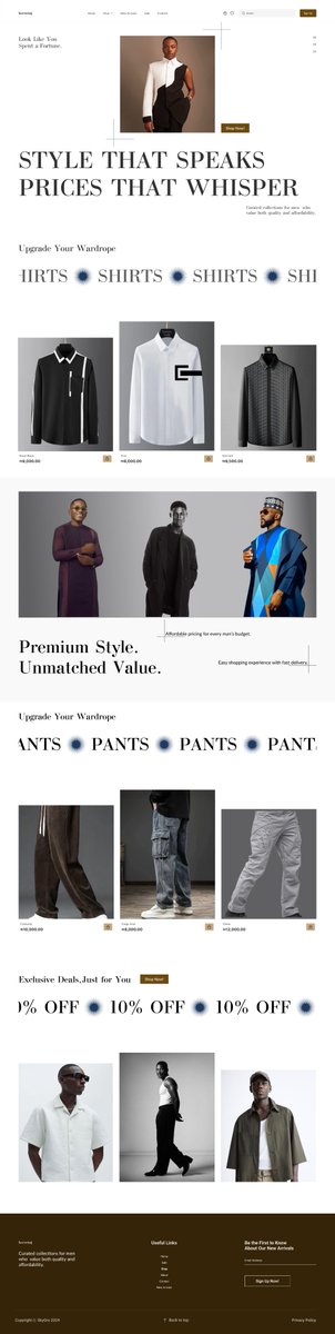 🎯 Just tackled a design challenge, a landing page for a fashion store that’s both classy and affordable. 

It’s all about premium style without the hefty price tag.  what do you think?

<a href="/3MTTNigeria/">3MTT Nigeria</a>  
#𝟥𝗆𝗍𝗍𝖮𝗀𝗎𝗇𝟤𝟢𝖣𝖺𝗒𝗌𝖮𝖿𝖢𝗁𝖺𝗅𝗅𝖾𝗇𝗀𝖾

Img credit: Pinterest