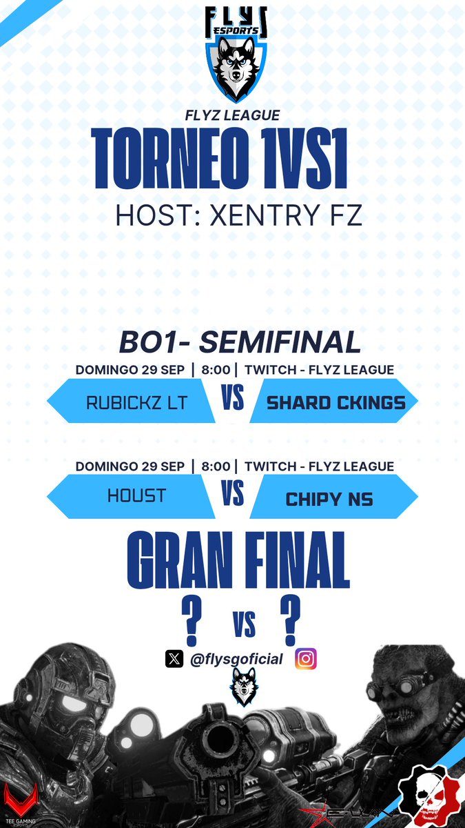 FlyzLeagueGM's tweet photo. Hoy terminamos este gran evento 🏆torneo de 1vs1 🏆
hemos visto grandes enfrentamientos.
Queremos saber quién será el gran campeón pero antes deben ganarse su lugar.⚔️
@sRubikz
@chipyrc
#Houts
@Csr_PVID
Transmisión Twitch 👇🏻
https://t.co/WtqNdycAnV
Sponsor: @HyperionlegaGG https://t.co/xeu9YVSNtA