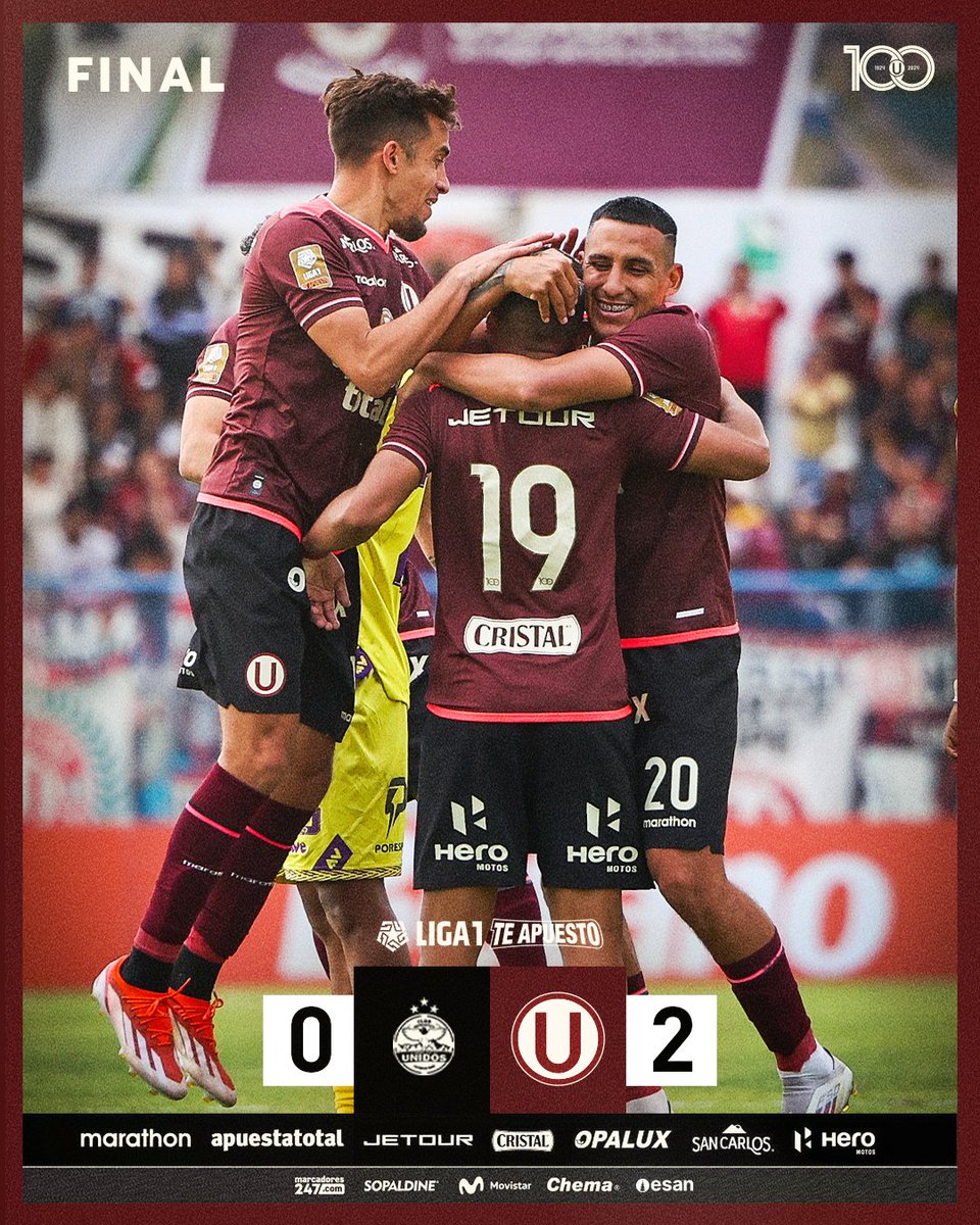 ⏱️ | 𝗙𝗜𝗡𝗔𝗟 𝗗𝗘𝗟 𝗣𝗔𝗥𝗧𝗜𝗗𝗢

𝗚𝗔𝗡𝗔𝗠𝗢𝗢𝗢𝗢𝗢𝗢𝗢𝗢𝗢𝗢𝗢𝗢𝗦

𝗣𝗮𝘀𝗼 𝗮 𝗽𝗮𝘀𝗼, 𝗰𝗿𝗲𝗺𝗮𝘀 💪

⚽ Comerciantes Unidos 0-2 Universitario 

#Los100DelÚnicoGrande