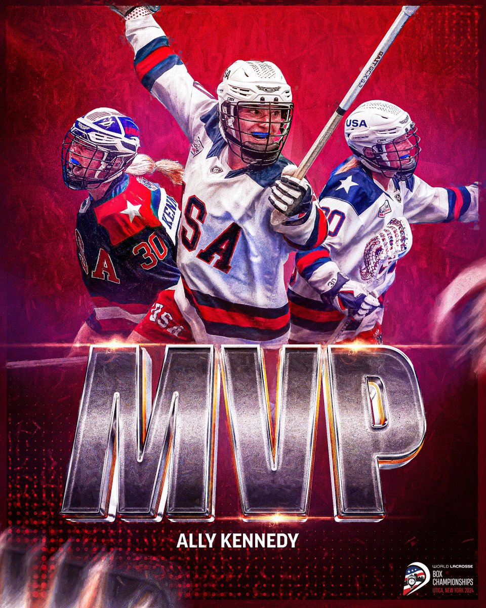 ALLY KENNEDY 👑🇺🇸

... will forever be the first name etched on the World Lacrosse Women's Box Championship MVP award.

#WorldBox2024 #WLBC
