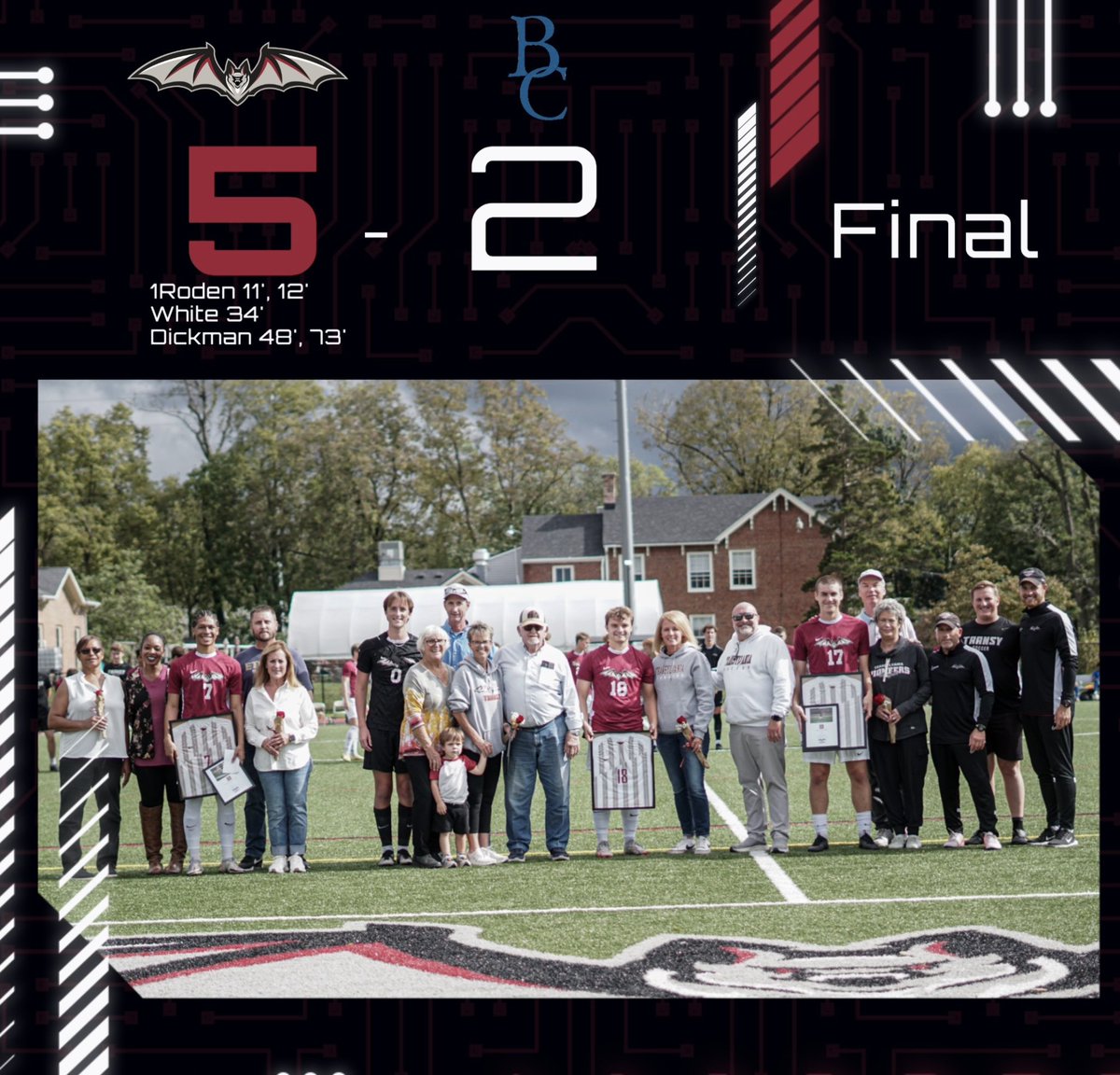 TransyMSoccer's tweet photo. Great win to recognize our seniors and start of conference play. On to the next. 

#LDH #Family 🦇 https://t.co/jpmXxEr6e4