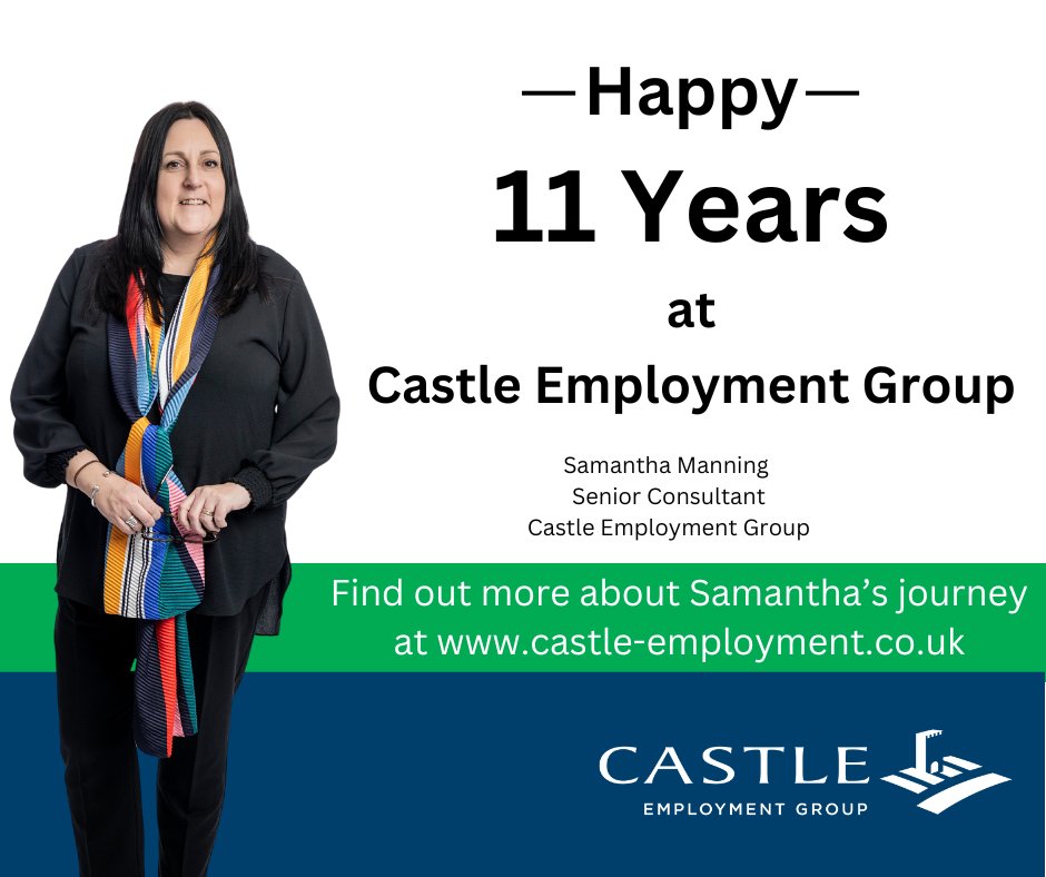 CastleEmploy's tweet image. Congratulations to Samantha on her 11 Year anniversary at Castle Employment Group! 

Find out more about Samantha's journey at castle-employment.co.uk/consultants/sa… 

#Recruitment #EmployeeAppreciation #Anniversary #GrowWithCastle
