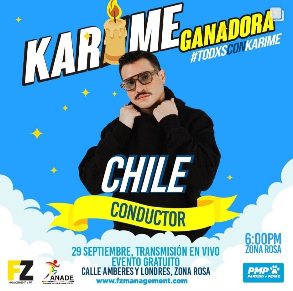 EmZkPr's tweet photo. @ArnMercurio, estrella de las redes, y Chile, ganador de Big Brother México 4, estarán apoyando a @karimepindter_ en la Zona Rosa junto a la licenciada Karina Torres y a @Ramartinactriz.
Voten masivo por Karime a partir de las 8 PM. 👑💖✨
PRENDAN EL CIRIO 🕯️✨
KARIME GANADORA
GRACIAS KARIME
#LCDLFMx2
#LaCasaDeLosFamososMx
#LaCasaDeLosFamososMx2