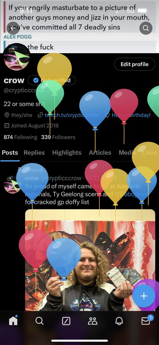 crypticccrow's tweet image. Obligatory balloon post