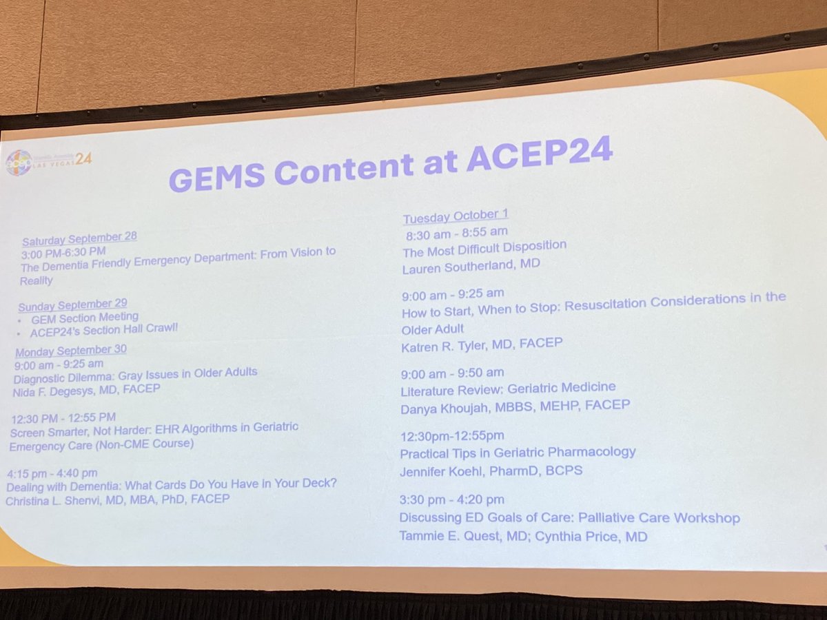 LSGeriatricEM (@lsgeriatricem) on Twitter photo #geriED content at #acep24 with lectures on geriatric screening, medication management, and lit review from the past year!
<a href="/DanyaKhoujah/">Dr. Danya Khoujah</a> @ACEPNow <a href="/GeriatricEDNews/">ACEP Geriatric Sect</a> #geriED content at #acep24 with lectures on geriatric screening, medication management, and lit review from the past year!
<a href="/DanyaKhoujah/">Dr. Danya Khoujah</a> @ACEPNow <a href="/GeriatricEDNews/">ACEP Geriatric Sect</a>