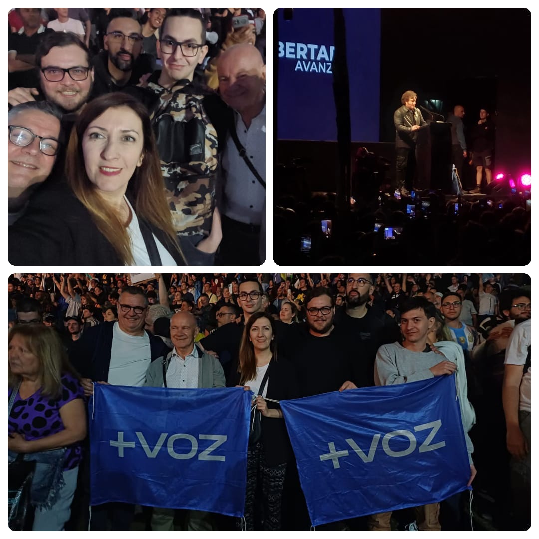 Presentes en el lanzamiento nacional de La Libertad Avanza. 

#MasVoz 

Concejales <a href="/MarinoJEzequiel/">Jorge Mariño</a> y <a href="/romina_iglesias/">Romina Iglesias</a>

<a href="/avanzavilo/">Avanza Libertad Vicente López</a>

#Liberales #VicenteLopez