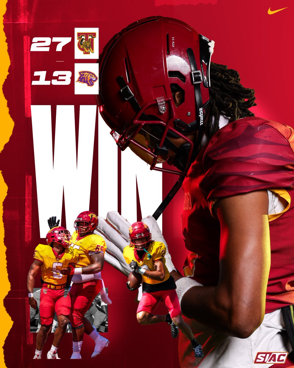 Come from behind conference win in Jacksonville!

#SkegeeFB l #GetItDone l #MyTUAthletics🐅