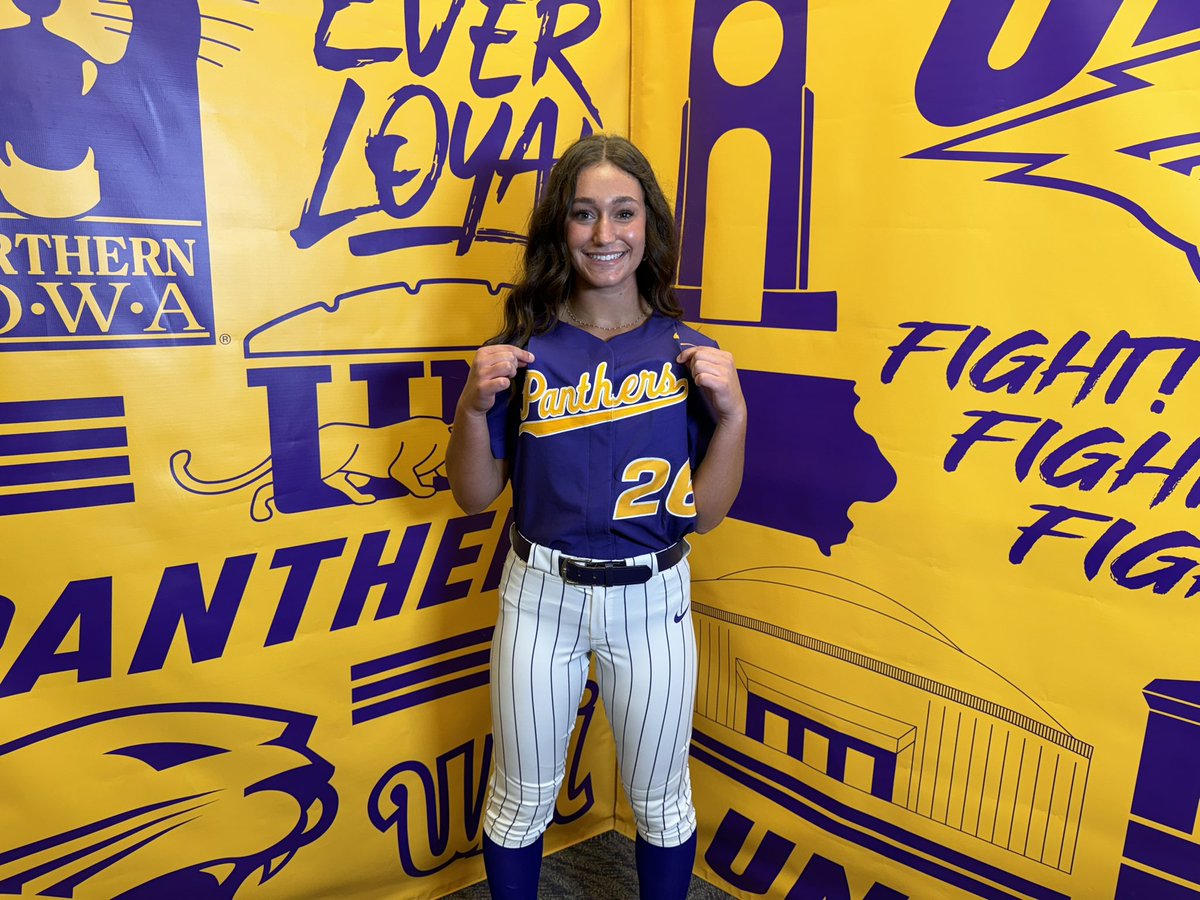 AddisonRotz's tweet image. I am extremely excited to announce that I will be continuing my academic and athletic career at University of Northern Iowa!! Thank you to the coaches at UNI who have given me this amazing opportunity! Go Panthers!! 💜💛@UNISoftball @CoachMWright3 @KAlstott @OJadams01