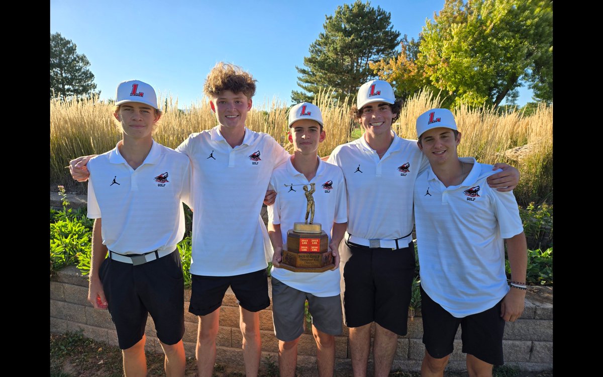 golflhs's tweet photo. Loveland retained the Thompson School District championship 

Loveland...408
Berthoud..421
Thompson Valley...464
Mountain View...487
Medalist 
Will Sallee...71

Also the jv portion 
Medalist 
Jared Gauthier https://t.co/ZOFNmQgkzo