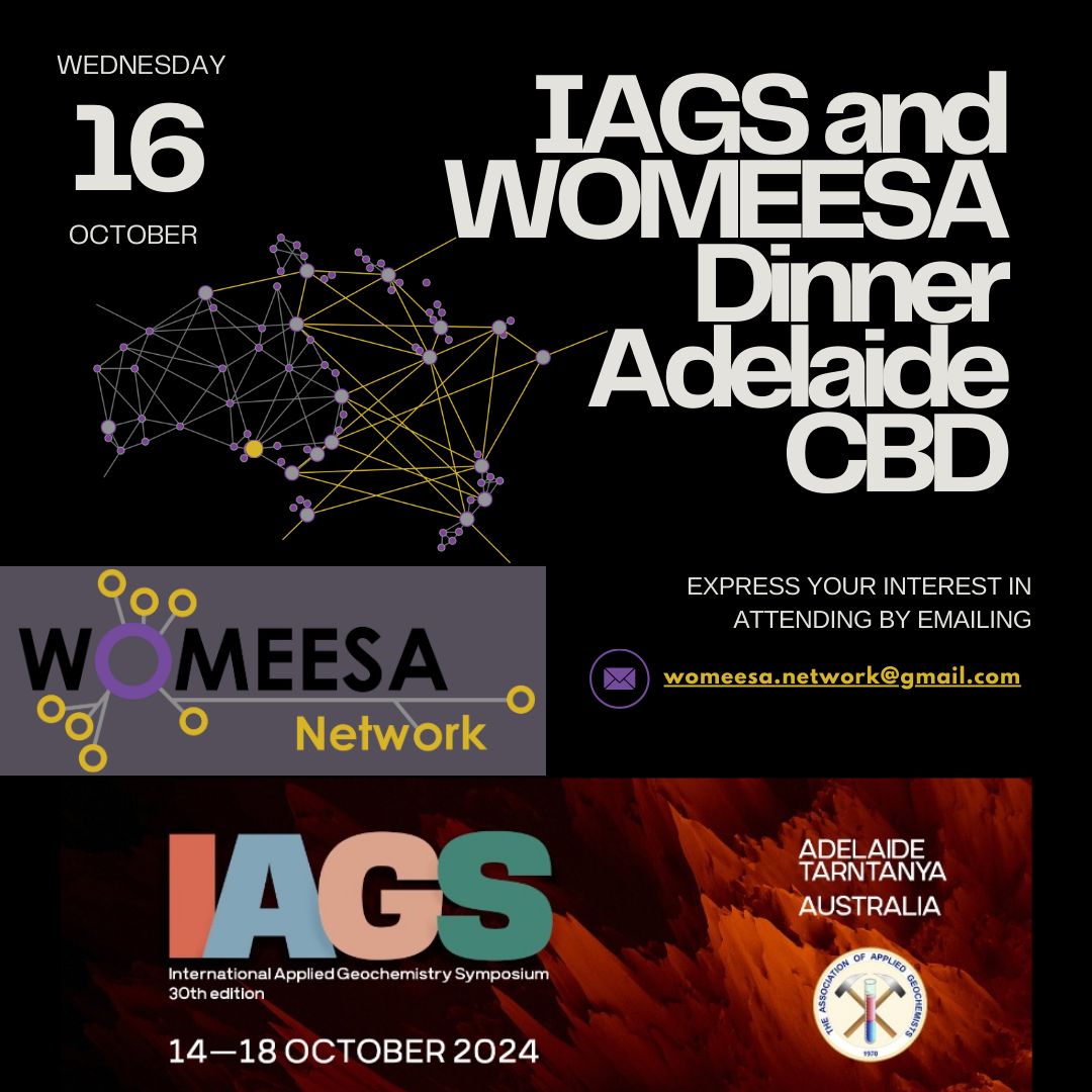 Women in Earth & Environmental Science Australasia (@womeesa) on Twitter photo Today is the final day to express your interest in the WOMEESA x IAGS Dinner in Adelaide on October 16th! Donβt miss out - email womeesa.network@gmail.com to secure your spot! π½οΈπ
#womeninSTEM #genderequity #diversity #inclusion Today is the final day to express your interest in the WOMEESA x IAGS Dinner in Adelaide on October 16th! Donβt miss out - email womeesa.network@gmail.com to secure your spot! π½οΈπ
#womeninSTEM #genderequity #diversity #inclusion
