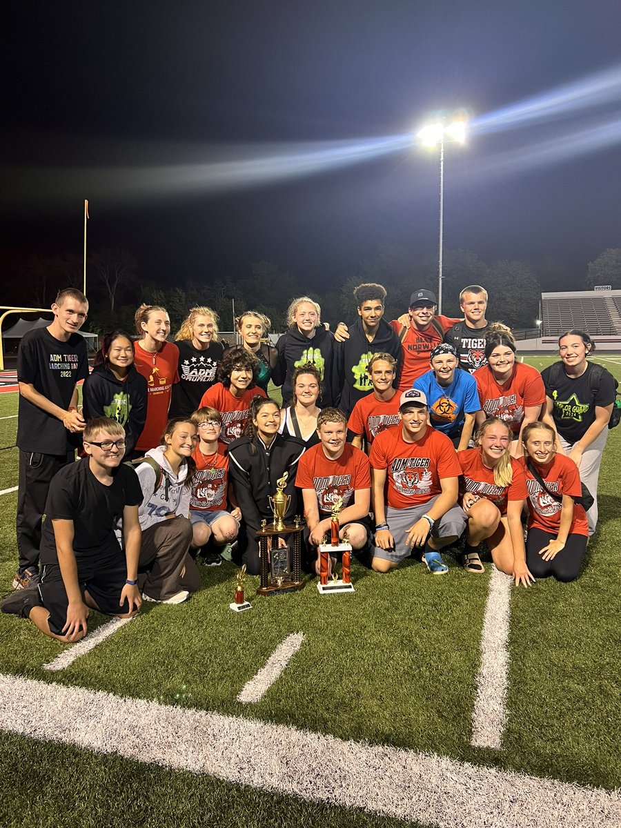 Admbandhs's tweet photo. A record breaking night for the band at the Fort Dodge invitational! For the first time in ADM history the band comes home as the champions over all classes! The band was also champions in class 3A, and best woodwind sections. Huge congrats to all of these talented musicians. https://t.co/uviqcrktWD