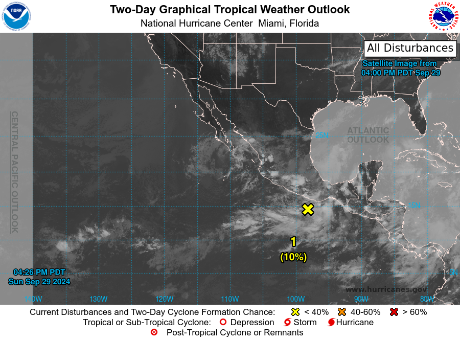 LimWeather's tweet photo. D138 EPAC #HurricaneSeason2024 8pm EDT
new AOI S of #Mexico has 10%% chance to become Tc in 2 days,60% in 7 days 
Interests there should watch this closely and regularly check back with the latest forecasts
#Wxtwitter #Wxx #Tropicswx #HurricaneSeason #Kristy #EP96 #96E #Invest96E https://t.co/ffWoxGbWtr