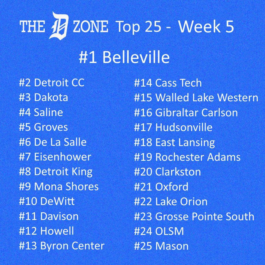 The D Zone Week 5 Top 25 Football Rankings for 2024: